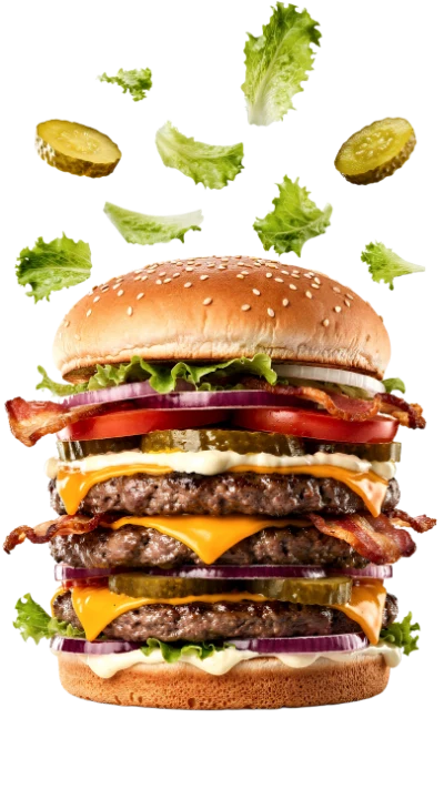 Triple Cheeseburger With Bacon