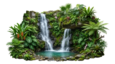 Tropical Waterfall Jungle Landscape