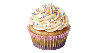 Vanilla Cupcake With Sprinkles