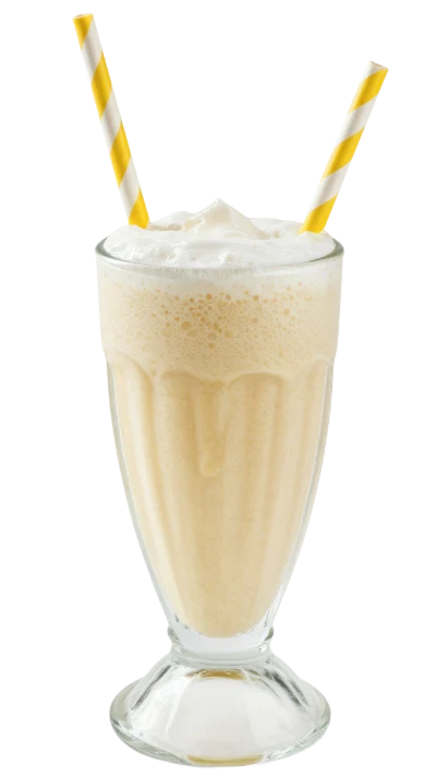 Vanilla Milkshake With Straws
