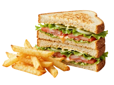 Vegetable Sandwich And Fries