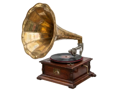 Vintage Brass Gramophone