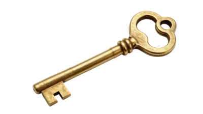 Vintage Brass Skeleton Key
