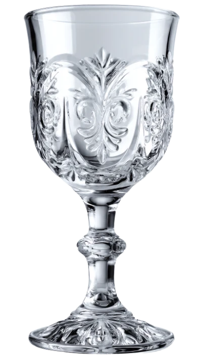 Vintage Embossed Crystal Goblet