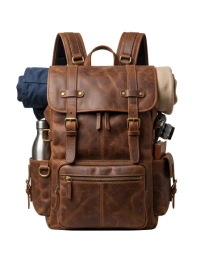 Vintage Leather Travel Backpack