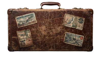 Vintage Leather Travel Suitcase