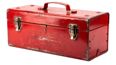 Vintage Red Metal Toolbox