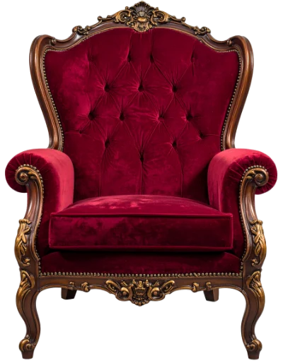 Vintage Red Velvet Armchair