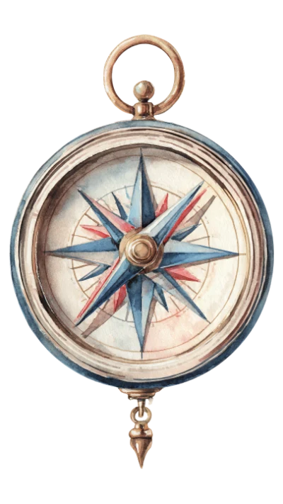 Vintage Watercolor Compass