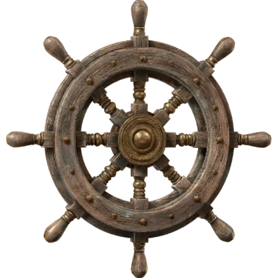 Vintage Wooden Ship Wheel