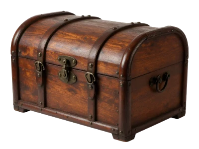 Vintage Wooden Treasure Chest