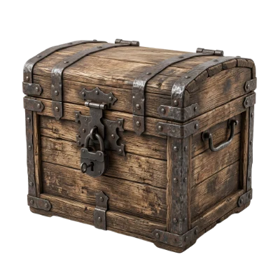 Vintage Wooden Treasure Chest