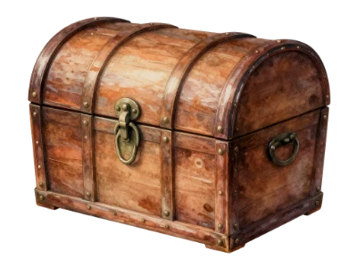 Vintage Wooden Treasure Chest