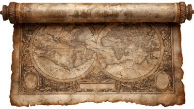 Vintage World Map Scroll