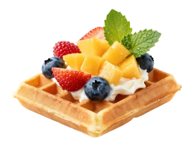 Waffle With Fresh Fruit