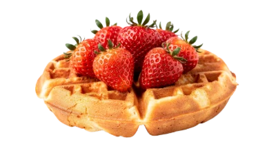 Waffle With Fresh Strawberries