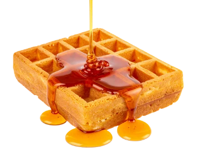 Waffle With Pouring Syrup