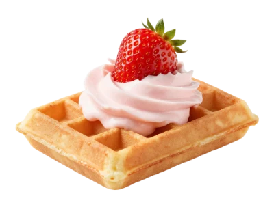 Waffle With Strawberry Cream