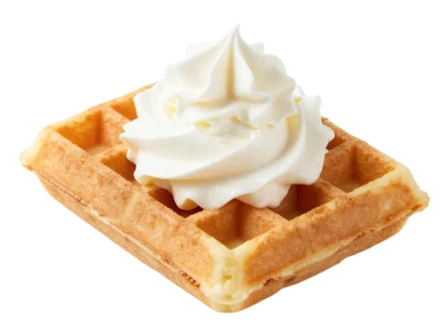 Waffle With Whipped Cream
