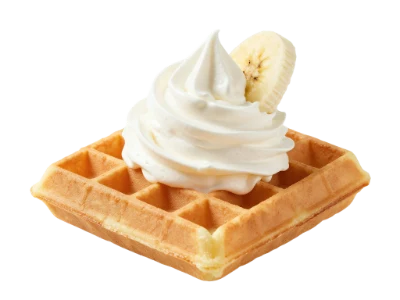 Waffle With Whipped Cream