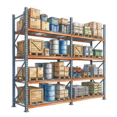 Warehouse Storage Rack Illustration