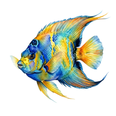 Watercolor Angelfish Illustration