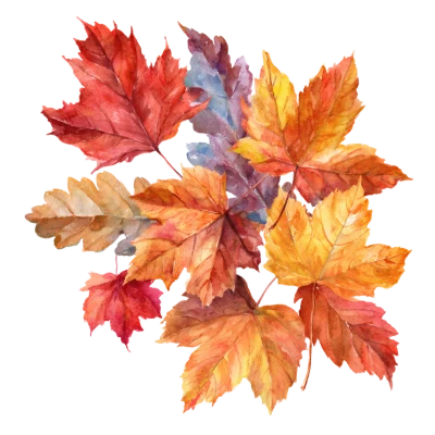 Watercolor Autumn Leaves Bouquet