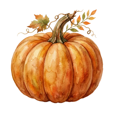 Watercolor Autumn Pumpkin Illustration