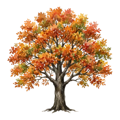 Watercolor Autumn Tree