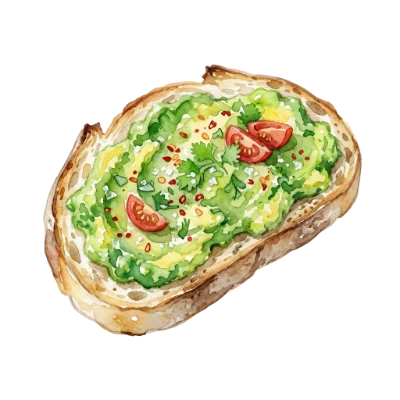 Watercolor Avocado Toast