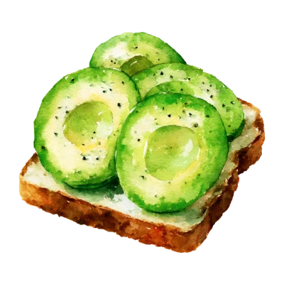 Watercolor Avocado Toast