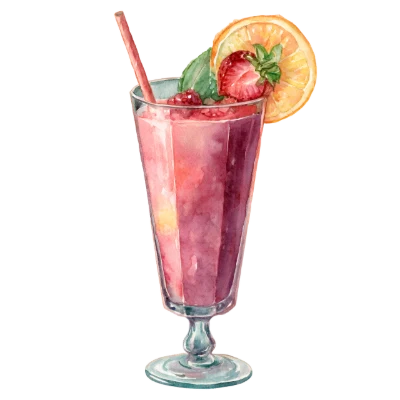 Watercolor Berry Fruit Smoothie