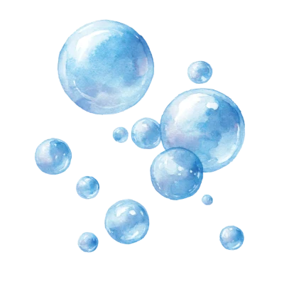 Watercolor Blue Bubbles