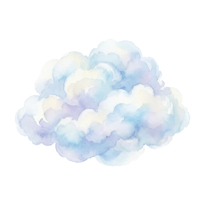Watercolor Blue Cloud