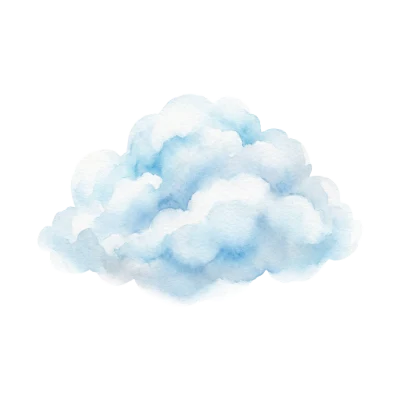 Watercolor Blue Cloud