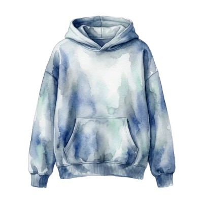 Watercolor Blue Hoodie Sweatshirt