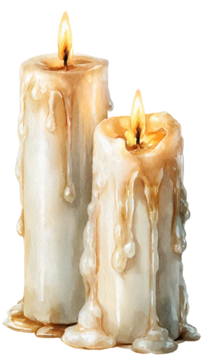 Watercolor Burning Candles