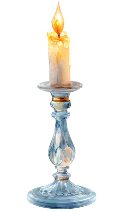Watercolor Candle In Holder