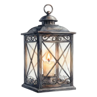 Watercolor Candle Lantern