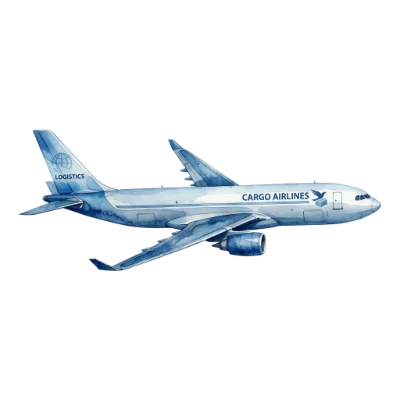 Watercolor Cargo Airplane