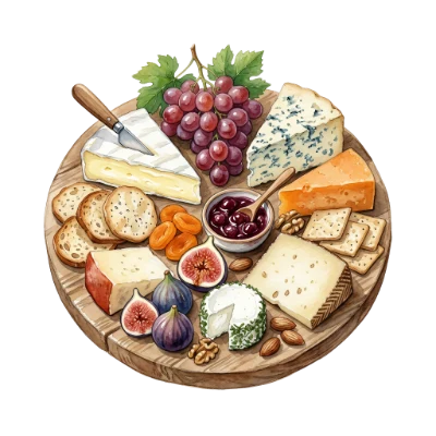 Watercolor Cheese Charcuterie Board