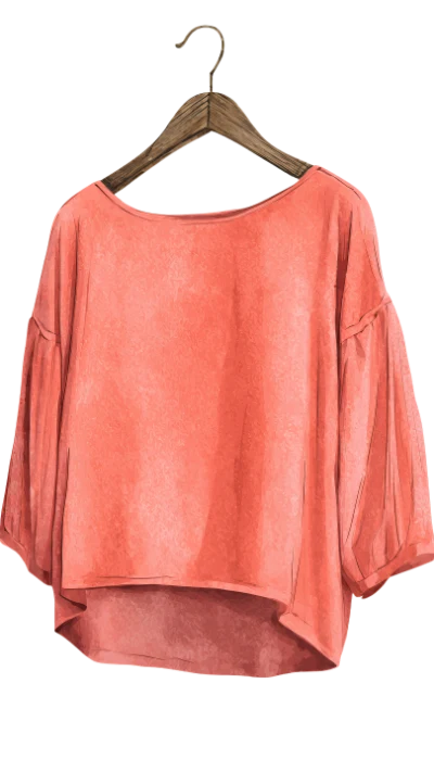 Watercolor Coral Blouse