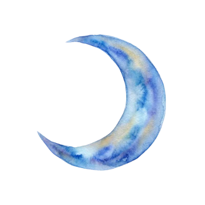 Watercolor Crescent Moon