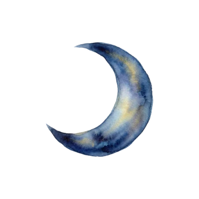 Watercolor Crescent Moon