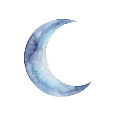 Watercolor Crescent Moon