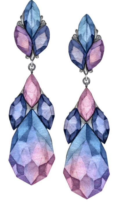 Watercolor Crystal Drop Earrings