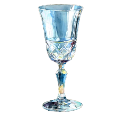 Watercolor Crystal Wine Glass