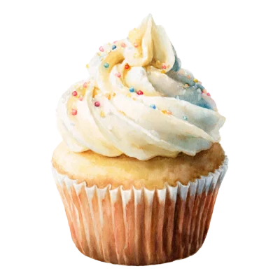 Watercolor Cupcake Dessert