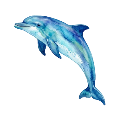 Watercolor Dolphin Animal Art