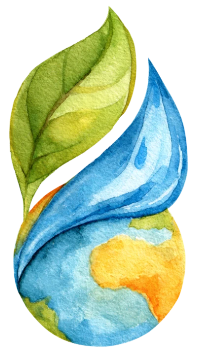 Watercolor Earth Leaf Concept